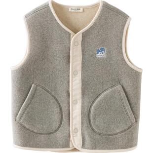 戴维贝拉儿童背心马甲女童男童摇粒绒外套宝宝秋季新款女孩童装