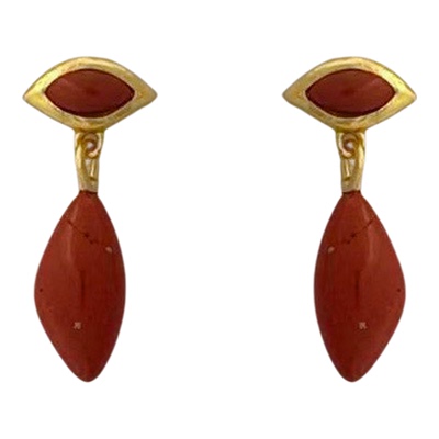 ABOAB轻奢925银厚镀金镶嵌红石