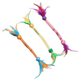 猫咪咬咬弹力绳玩具磨牙耐咬猫薄荷逗猫棒自嗨解闷羽毛猫玩具用品