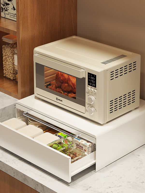 厨房微波炉烤箱置物架延伸台面家用双层电饭锅多功能抽屉收纳架子
