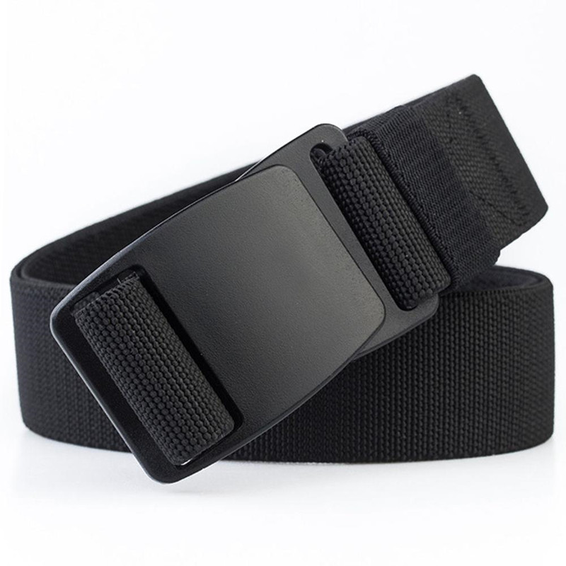 无金属皮带松紧弹力男士无磁无铁腰带塑料扣裤带非金属过安检尼龙