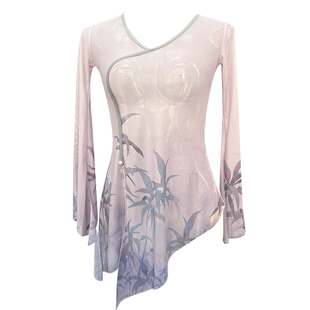 古典舞身韵纱衣春夏长袖练功服现代舞表演服学生艺考舞蹈服套装女