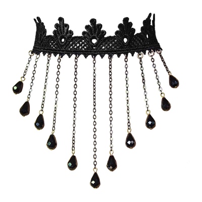 流苏气质性感颈带脖子链条黑色女