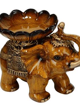 藏村实木水果盘中式复古收纳摆件