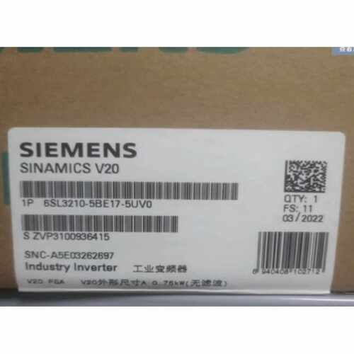 议价6SL3210-5BE17-5UV0西门子 V20变频器6SL32105BE175UV0现货0.