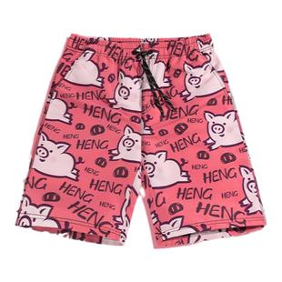 沙滩裤男潮牌泡温泉五分大码游泳裤海边速干宽松运动休闲情侣短裤