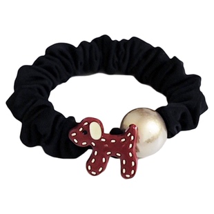 简约气质珍珠小狗发圈头绳高弹力耐用丸子头发绳扎马尾皮筋2025新