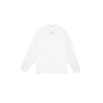 BODYDREAM新款白色长袖衬衫男基础宽松抽绳上衣梭织垂感休闲衬衣