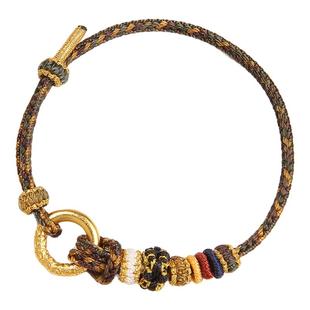 平安扣手绳编织绳情侣手链手工半成品可穿黄金转运珠配饰男女礼物