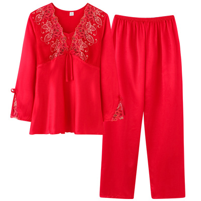 乐姿梦女冰甜美蕾丝大码家居服