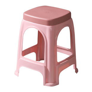 简易可叠放加厚塑料圆高凳子特厚红色胶熟料餐厅板凳椅子餐饮登孑