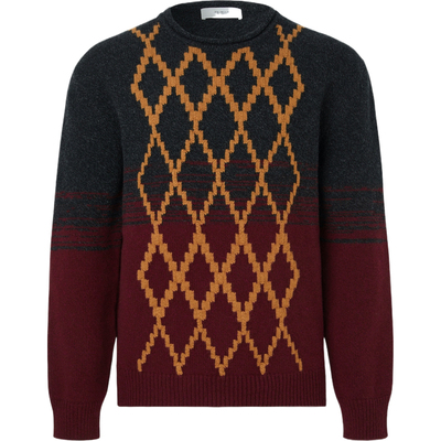 【38开门红】Pringle of Scotland 男秋冬嵌花针织羊毛毛衣