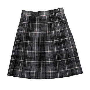 中牌制服馆 烟灰原创格裙学院风JK制服百褶裙短裙校服半身裙