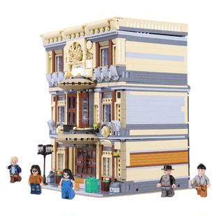 拼图拼搭海洋博物馆街景建筑拼装中国积木模型男孩女孩玩具01005