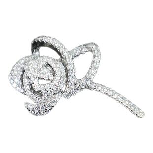 OFFIY-法式闪闪玫瑰轻奢镶嵌亮钻重要场合优雅西装外套胸针配饰新