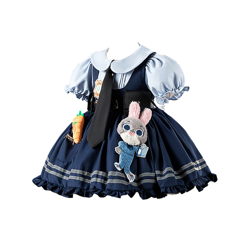 女童朱迪兔子警官衣服儿童cos生日洛丽塔公主裙子疯狂动物城秋冬