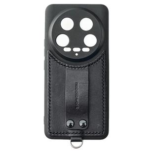 两针一线适用17ultra小米手机壳新款真皮支架斜挎可背15ultra手提挂绳防摔保护套多巴胺潮牌情侣高穿搭