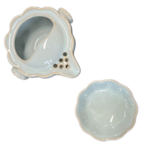 原产地汝瓷便携茶具套装原矿天青朱家汝窑快客杯一壶一杯