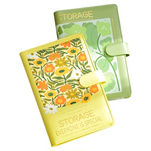 高颜值清新花朵三寸照片收纳册拍立得相册大容量3寸相片加厚透明便携活页夹纪念册卡册证件记忆收藏夹收集册