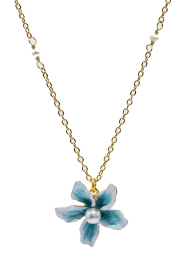 珐琅釉女时尚气质百合花项链