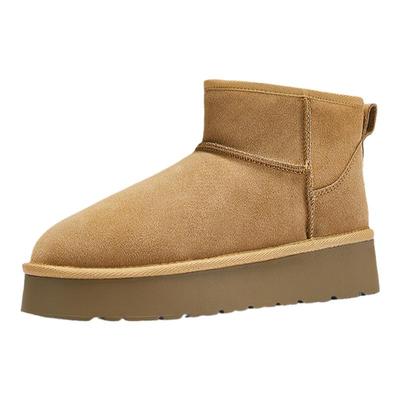 达芙妮厚底真皮雪地靴女冬季