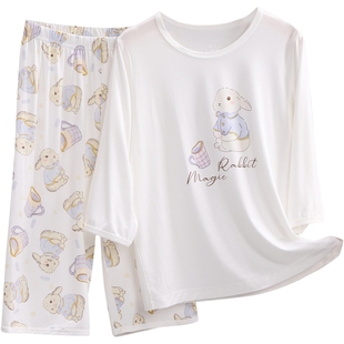 女童睡衣夏季薄款莫代尔儿童家居服套装春秋装女孩宝宝冰丝空调服