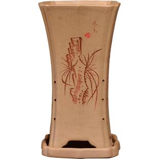 大德号黄金段泥四方紫砂兰花花盆栽蓝草四季建兰春兰专用兰花花盆