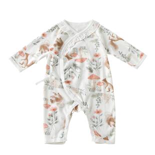 婴幼儿纯棉连体衣春夏外出宝宝哈衣新生儿和式满月爬服宝宝衣服