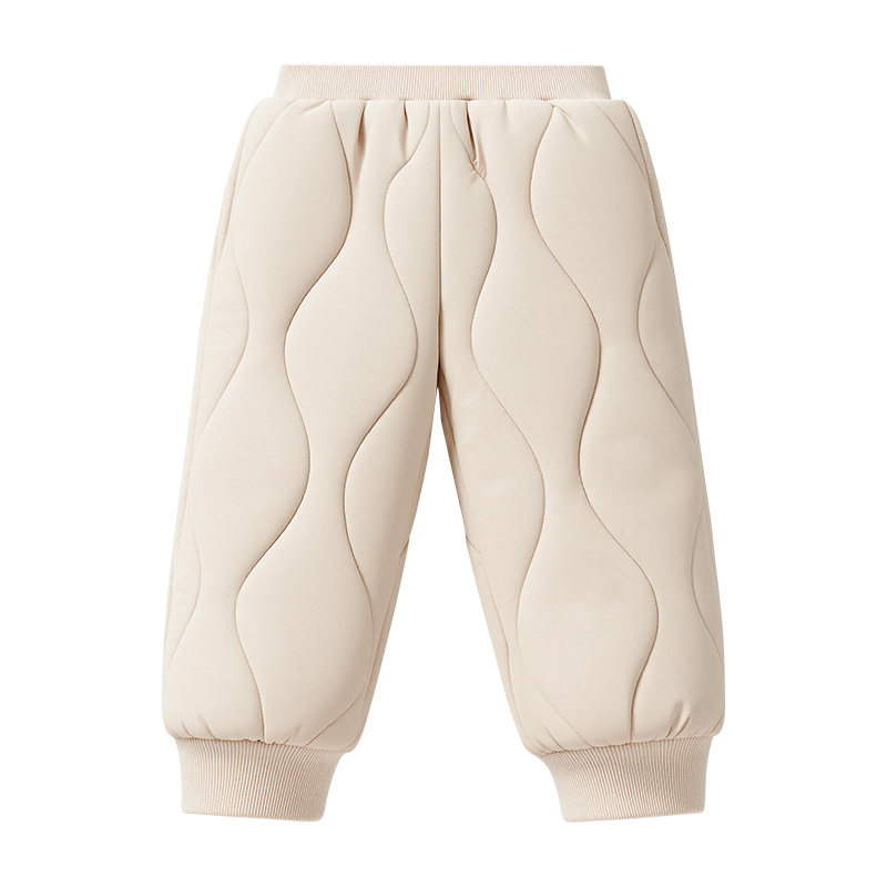 欧孕儿童棉裤三层加厚男童保暖长裤2025新款冬装女童外穿宝宝裤子