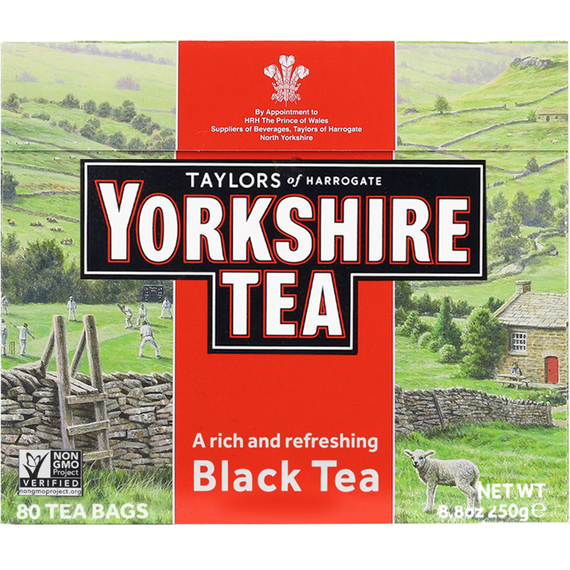 英国红茶yorkshire tea约克夏红茶约克郡低因金牌脱咖啡因饼干茶