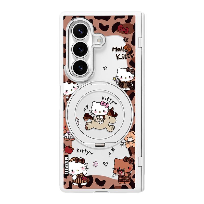 MASFEIL× 豹纹猫咪适用三星GalaxyZFold8Ultra手机壳磁吸带支架fold8Ultra折叠屏透明全包保护套防摔新款
