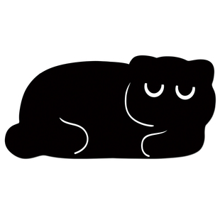 V-ISION困倦黑猫异形皮革鼠标垫女护手腕便携电脑办公室桌垫