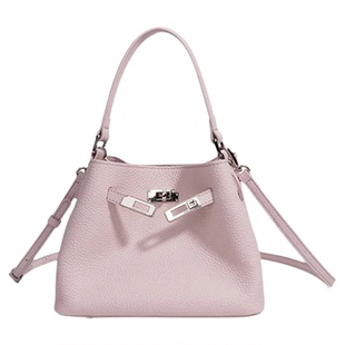 小众头层牛皮托特包女通勤百搭手提水桶包高级感单肩斜挎菜篮子包