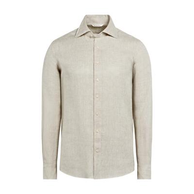 Suitsupply沙砾色亚麻衬衫