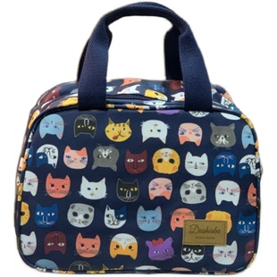 加宽可放分隔饭盒手提包防水保温午餐便当包拎装饭盒袋上班带饭袋