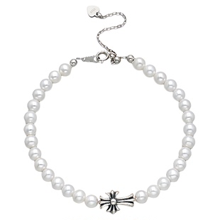 Loop Bless珍珠手链女款十字架s925银小众设计精致设计感首饰礼物