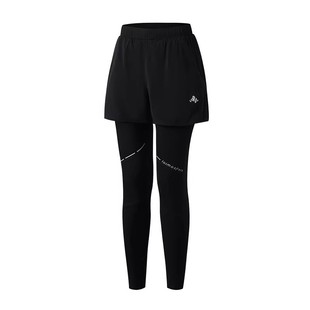 莱马 假两件压缩裤男女款户外运动健身遮跨运动裤速干跑步裤秋冬