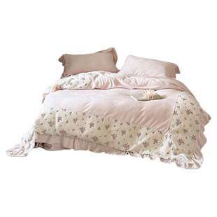 Tender| 法式少女秋冬季牛奶绒四件套羊羔绒刺绣花边床笠床上用品