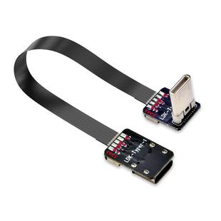 Typec延长线公对母直角弯头90度L型数据线软排线充电线USB2.0数据L型弯头手机平板供电线电源线航拍U盘连接线