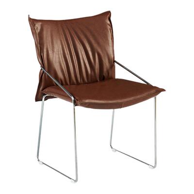 意式简约轻奢餐椅家用软包靠背椅小户型中古风办公室休闲单人椅子