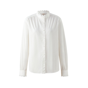 Eland衣恋衬衫女花边立领长袖衬衫气质显瘦通勤上衣2026春季新款