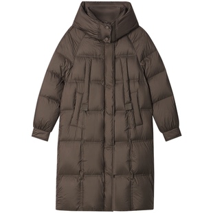 ToyzY防风立领连帽高克重保暖90白鸭绒羽绒服女长款ZC34508120