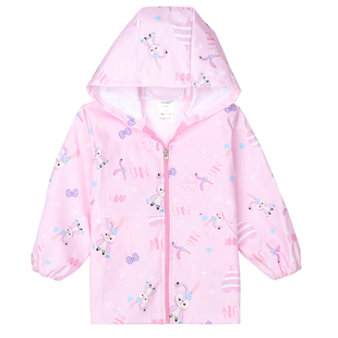 男童防水罩衣秋冬长袖学生连帽画画儿童羽绒服防脏护衣宝宝吃饭兜