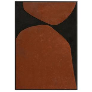 现代简约客厅装饰巨幅沙发背景墙壁落地画抽象大气竖版壁画侘寂风