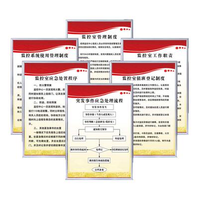 小区物业监控室管理制度牌KT板