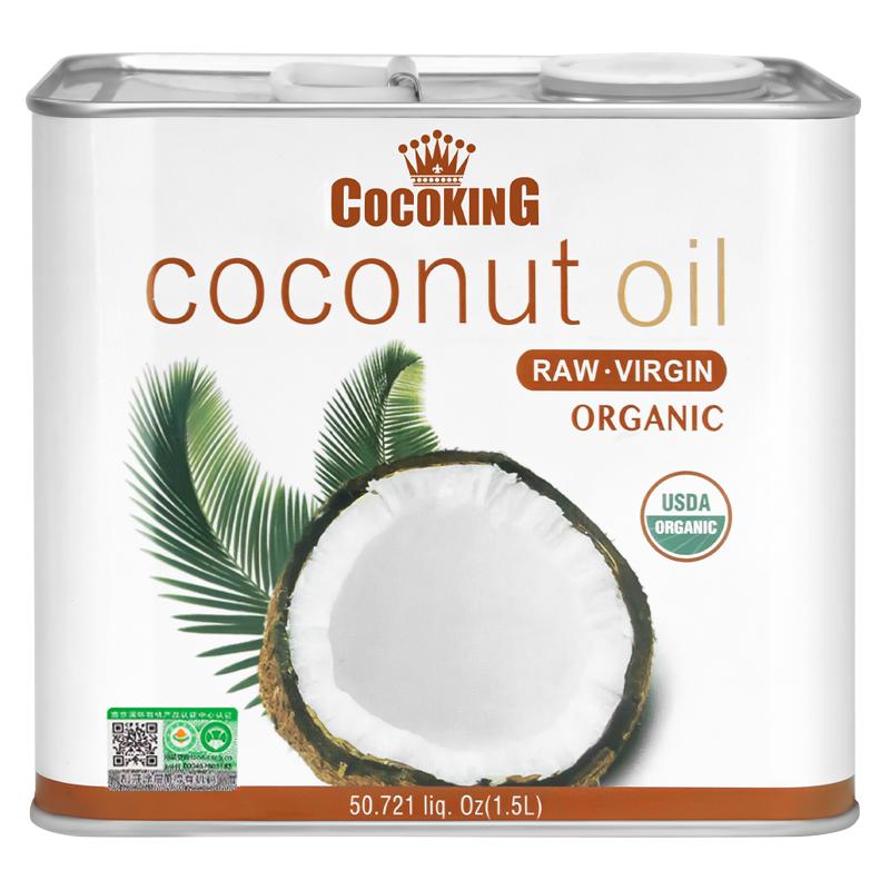 椰冠菲律賓進口有機冷榨椰子油初榨食用油烘焙mct油護發(fā)護膚純1.5