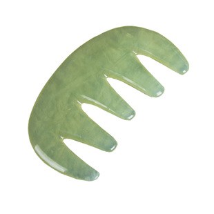 天然玉石刮痧梳加厚岫玉五爪梳保健按摩梳头部胸部大齿梳子经络梳