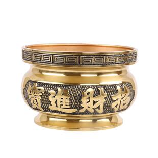 铜香炉家用室内财神爷香碗上插香的小铜炉烧香坛炉纯铜佛用品佛具