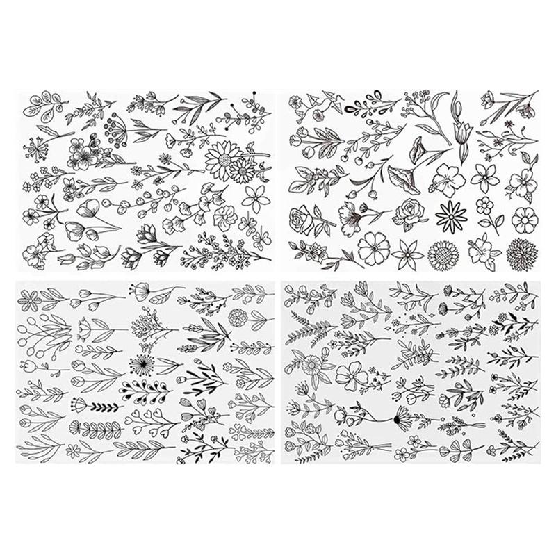 A4水溶布刺绣雏菊字母绣花转印纸