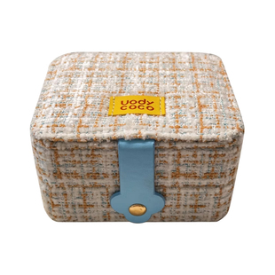 uodycoco复古提花首饰盒子双层便携旅行项链戒指耳环收纳盒礼物女